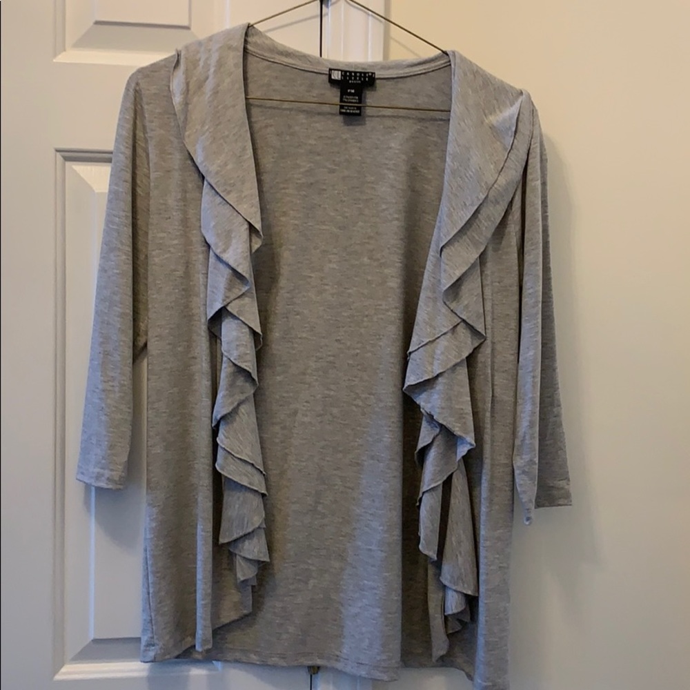 Gray cardigan!